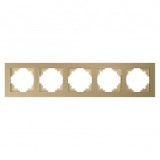 Рамка 5-местная, стекло, STEKKER, GFR00-7005-08, серия Катрин, золото 49040 Рамка 5-местная, стекло, STEKKER, GFR00-7005-08, серия Катрин, золото 49040