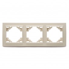 Рамка 3-местная горизонтальная, STEKKER, PFR00-9003-02  серия Эрна, слоновая кость 39242 Рамка 3-местная горизонтальная, STEKKER, PFR00-9003-02  серия Эрна, слоновая кость 39242