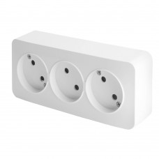 Розетка 3-местная б/з открытой установки, STEKKER, 250В, 10А, IP20, серия София, белый, MST10-13-01 49305 Розетка 3-местная б/з открытой установки, STEKKER, 250В, 10А, IP20, серия София, белый, MST10-13-01 49305