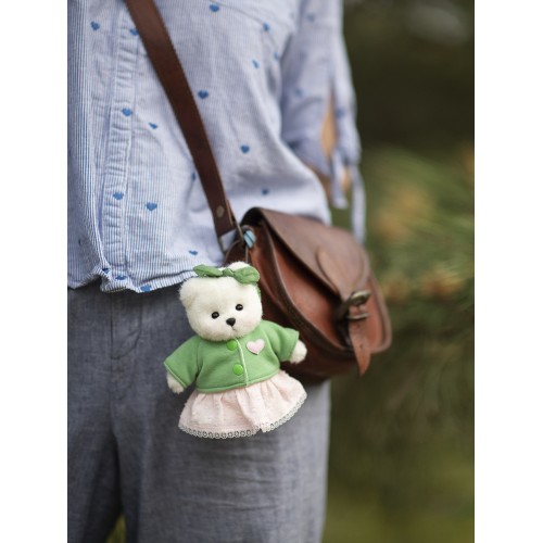 Авторская мягкая игрушка Lina Медведь Счастье белый с зеленым топиком и розовой юбочкой-брелком XS (±15 см) Авторская мягкая игрушка Lina Медведь Счастье белый с зеленым топиком и розовой юбочкой-брелком XS (±15 см)