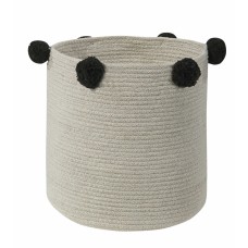 Корзина Lorena Canals с черными помпонами бежевая 30*30*30 Корзина Lorena Canals с черными помпонами бежевая 30*30*30