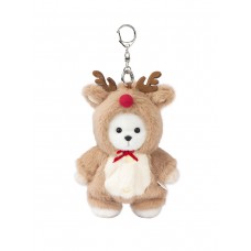 Авторская мягкая игрушка Lina Медведь белый в костюмчике Олень брелок XS (±15 см) Авторская мягкая игрушка Lina Медведь белый в костюмчике Олень брелок XS (±15 см)