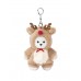 Авторская мягкая игрушка Lina Медведь белый в костюмчике Олень брелок  XS (±15 см)