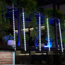 Светодиодная гирлянда Feron CL586 занавес Сосульки 4.5*0.5м +  сетевой шнур 3м, 5000K динамичный, c питанием от сети 230V, прозрачный шнур 51453 Светодиодная гирлянда Feron CL586 занавес Сосульки 4.5*0.5м +  сетевой шнур 3м, 5000K динамичный, c питанием от сети 230V, прозрачный шнур 51453