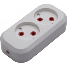 Розетка переносная разборная 2-местная б/з STEKKER, PST10-200-20, 250В, 10A, IP20,белый 39007 Розетка переносная разборная 2-местная б/з STEKKER, PST10-200-20, 250В, 10A, IP20,белый 39007