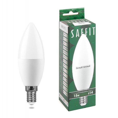 Лампа светодиодная SAFFIT SBC3715 Свеча E14 15W 230V 2700K