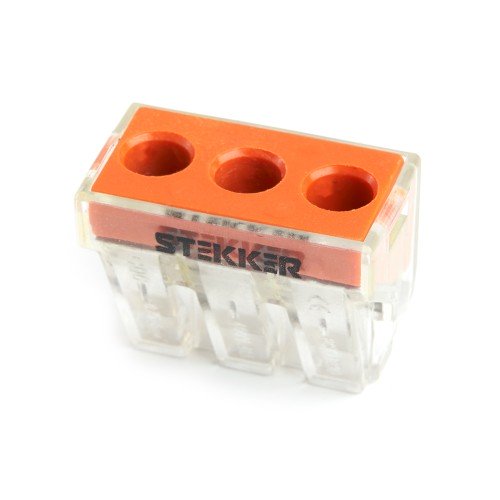 Клемма монтажная 3-проводная STEKKER  для 1-жильного проводника, LD773-173, 50 шт