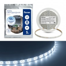 Светодиодная LED лента Feron LS604, 60SMD(2835)/m 4.8W/m 12V IP65 5m, 6500К 27638 Светодиодная LED лента Feron LS604, 60SMD(2835)/m 4.8W/m 12V IP65 5m, 6500К 27638