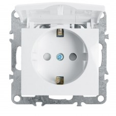 Розетка 1-местная с/з с крышкой (механизм), STEKKER, PST16-9112-01, 250В, 16А с защ. шторкой, серия Эрна, белый 39319 Розетка 1-местная с/з с крышкой (механизм), STEKKER, PST16-9112-01, 250В, 16А с защ. шторкой, серия Эрна, белый 39319