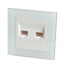 Розетка компьютерная 2-местная RJ-45 STEKKER GLS00-7006-01 , серия Катрин, белый 39246 Розетка компьютерная 2-местная RJ-45 STEKKER GLS00-7006-01 , серия Катрин, белый 39246