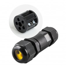 Соединитель-коннектор для проводов LD521, 2-контактный, водонепроницаемый, черный STEKKER 49188 Соединитель-коннектор для проводов LD521, 2-контактный, водонепроницаемый, черный STEKKER 49188