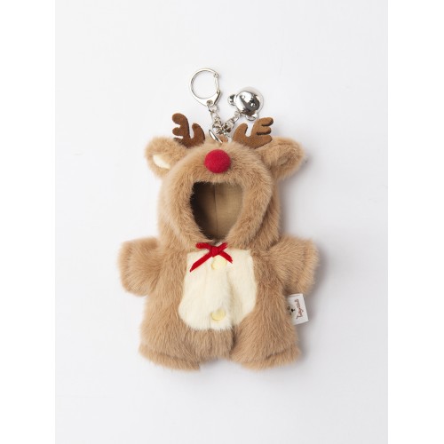 Авторская мягкая игрушка Lina Медведь молочный в костюмчике Олень брелок XS (±15 см) Авторская мягкая игрушка Lina Медведь молочный в костюмчике Олень брелок XS (±15 см)