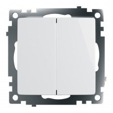 Выключатель 2-клавишный (механизм), STEKKER GLS10-7104-01, 250V, 10А, серия Катрин, белый 39300 Выключатель 2-клавишный (механизм), STEKKER GLS10-7104-01, 250V, 10А, серия Катрин, белый 39300