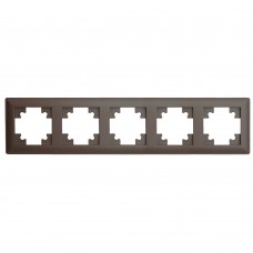 Рамка STEKKER, PFR00-7005-04 5-местная, пластик, серия Катрин, шоколад 39821 Рамка STEKKER, PFR00-7005-04 5-местная, пластик, серия Катрин, шоколад 39821