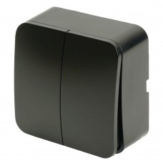 Выключатель открытой установки 2-клавишный, STEKKER, 250В, 10А, IP20, серия София, черный матовый, MSW10-20-05 49475 Выключатель открытой установки 2-клавишный, STEKKER, 250В, 10А, IP20, серия София, черный матовый, MSW10-20-05 49475