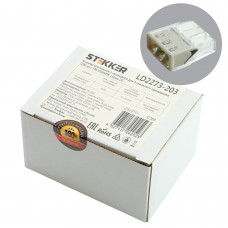 Клемма монтажная 3-проводная STEKKER  для 1-жильного проводника, LD2273-203. Упаковка (200 шт) 32389 Клемма монтажная 3-проводная STEKKER  для 1-жильного проводника, LD2273-203. Упаковка (200 шт) 32389