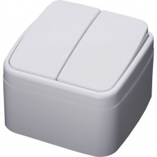 Выключатель 2-клавишный STEKKER, PSW10-42-20, открытой установки, 250В, 10А, IP20, серия Basic, белый 39032 Выключатель 2-клавишный STEKKER, PSW10-42-20, открытой установки, 250В, 10А, IP20, серия Basic, белый 39032