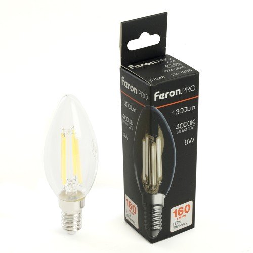 Лампа светодиодная FeronPRO LB-1208 Свеча E14 1300LM 8W 175-265V 4000K