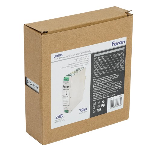 Трансформатор электронный для светодиодной ленты 48W 24V ( ультратонкий драйвер), LB001 FERON 52134 Трансформатор электронный для светодиодной ленты 48W 24V ( ультратонкий драйвер), LB001 FERON 52134