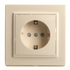 Розетка 1-местная с/з, STEKKER, PST16-9010-02, 250В, 16А с защитной шторкой, серия Эрна, слоновая кость 39236 Розетка 1-местная с/з, STEKKER, PST16-9010-02, 250В, 16А с защитной шторкой, серия Эрна, слоновая кость 39236