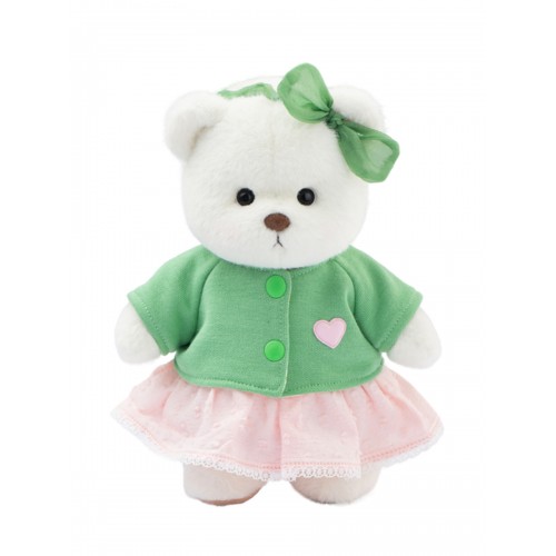 Авторская мягкая игрушка Lina Медведь Счастье белый с зеленым топиком и розовой юбочкой S (±20 см) Авторская мягкая игрушка Lina Медведь Счастье белый с зеленым топиком и розовой юбочкой S (±20 см)