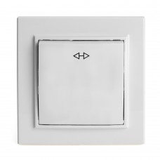 Переключатель перекрестный 1-клавишный STEKKER  PSW10-9009-01, 250В, 10А, серия Эрна, белый 39925