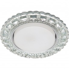 Светильник встраиваемый с белой LED подсветкой Feron CD4045 потолочный GX53 без лампы, прозрачный, хром 41408 Светильник встраиваемый с белой LED подсветкой Feron CD4045 потолочный GX53 без лампы, прозрачный, хром 41408