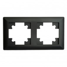 Рамка STEKKER, PFR00-7002-05 2-местная, пластик, серия Катрин, черный 39813 Рамка STEKKER, PFR00-7002-05 2-местная, пластик, серия Катрин, черный 39813