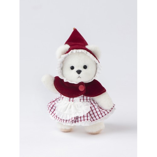 Авторская мягкая игрушка Lina Медведь белый в Костюме Красная шапочка брелок XS (±15 см) Авторская мягкая игрушка Lina Медведь белый в Костюме Красная шапочка брелок XS (±15 см)