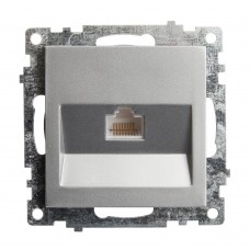 Розетка компьютерная 1-местная RJ-45 (механизм), STEKKER GLS00-7107-03, серия Катрин, серебро 39585 Розетка компьютерная 1-местная RJ-45 (механизм), STEKKER GLS00-7107-03, серия Катрин, серебро 39585