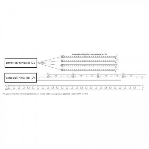 Cветодиодная неоновая LED лента Feron LS651, 180SMD(2835)/м 14.4Вт/м  5м IP68 12V 4000К