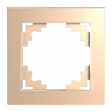 Рамка 1-местная, стекло, STEKKER, GFR00-7001-02, серия Катрин, шампань 39527 Рамка 1-местная, стекло, STEKKER, GFR00-7001-02, серия Катрин, шампань 39527