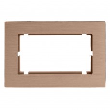 Рамка 2-местная (без перемычки), металл, STEKKER, MFR00-7012-02, серия Катрин, шампань 50030 Рамка 2-местная (без перемычки), металл, STEKKER, MFR00-7012-02, серия Катрин, шампань 50030