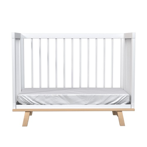 Кроватка для новорожденного Lillaland - модель Lilla Aria (НИК23) белая/дерево Кроватка для новорожденного Lillaland - модель Lilla Aria (НИК23) белая/дерево