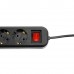 Удлинитель трехместный с/з с выключателем STEKKER HM03-31-02 3x0,75, 2м, серия Home (У10А-002), черный 50422