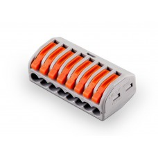 Cтроительно-монтажная клемма 8-проводная STEKKER, LD222-418 (5 штук в упаковке) 32423 Cтроительно-монтажная клемма 8-проводная STEKKER, LD222-418 (5 штук в упаковке) 32423