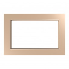 Рамка 2-местная (без перемычки), стекло, STEKKER, GFR00-7012-02, серия Катрин, шампань 39567 Рамка 2-местная (без перемычки), стекло, STEKKER, GFR00-7012-02, серия Катрин, шампань 39567