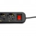 Удлинитель трехместный с/з с выключателем STEKKER HM03-41-02 3x0,75, 2м, серия Home (У10А-003), черный 50424