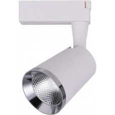 Светодиодный светильник Feron AL111 трековый на шинопровод 20W 4000K 35 градусов белый с хром рамкой Светодиодный светильник Feron AL111 трековый на шинопровод 20W 4000K 35 градусов белый с хром рамкой