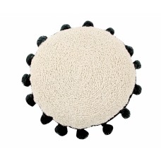 Подушка Lorena Canals бежевая с черными кисточками 48d Подушка Lorena Canals бежевая с черными кисточками 48d