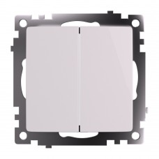 Переключатель 2-клавишный (механизм), STEKKER GLS10-7107-01 , 250V, 10А, серия Катрин, белый 49166 Переключатель 2-клавишный (механизм), STEKKER GLS10-7107-01 , 250V, 10А, серия Катрин, белый 49166