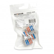 Клемма монтажная д/ подкл. фазн. проводников STEKKER, LD222-424, 2 контактные группы, 1ввод,2вывода на полюс (DIY упак 2 шт) 39488 Клемма монтажная д/ подкл. фазн. проводников STEKKER, LD222-424, 2 контактные группы, 1ввод,2вывода на полюс (DIY упак 2 шт) 39488