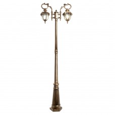 Светильник садово-парковый Feron PL4048 шестигранный,  столб 2*60W 230V E27, черное золото 11428 Светильник садово-парковый Feron PL4048 шестигранный,  столб 2*60W 230V E27, черное золото 11428