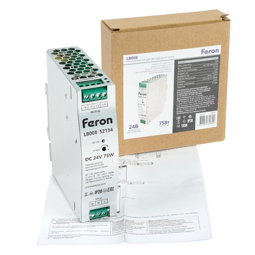 Трансформатор электронный для светодиодной ленты 48W 24V ( ультратонкий драйвер), LB001 FERON 52134 Трансформатор электронный для светодиодной ленты 48W 24V ( ультратонкий драйвер), LB001 FERON 52134