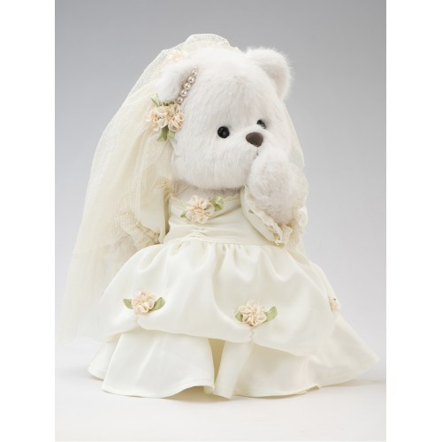 Авторская мягкая игрушка Lina Медведь белый в Винтажном платье невесты M (±30 см) Авторская мягкая игрушка Lina Медведь белый в Винтажном платье невесты M (±30 см)