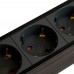 Сетевой фильтр 4-местный с/з STEKKER 3x1мм2, 1,8 м, 250В, 16А, серия Techno, HM22-41-02, черный 50156
