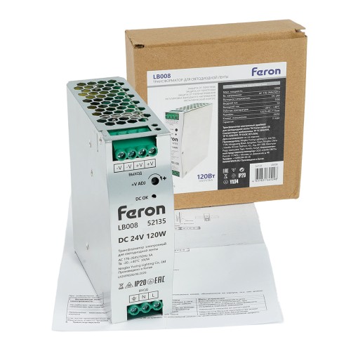 Трансформатор электронный для светодиодной ленты 48W 24V ( ультратонкий драйвер), LB001 FERON 52135 Трансформатор электронный для светодиодной ленты 48W 24V ( ультратонкий драйвер), LB001 FERON 52135