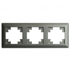 Рамка STEKKER, PFR00-7003-06 3-местная, пластик, серия Катрин, графит 39809 Рамка STEKKER, PFR00-7003-06 3-местная, пластик, серия Катрин, графит 39809