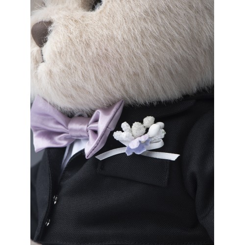 Авторская мягкая игрушка Lina Медведь молочный в Костюме Жениха M (±30 см) Авторская мягкая игрушка Lina Медведь молочный в Костюме Жениха M (±30 см)