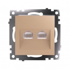 Розетка компьютерная 2-местная RJ-45 (механизм) STEKKER GLS00-7109-08, серия Катрин, золото 50009 Розетка компьютерная 2-местная RJ-45 (механизм) STEKKER GLS00-7109-08, серия Катрин, золото 50009